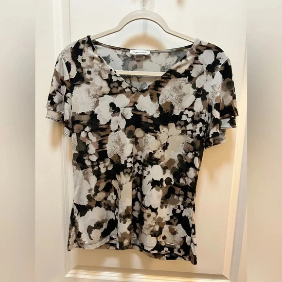 Calvin Klein Tops - Calvin Klein Flower Blouse. Size small